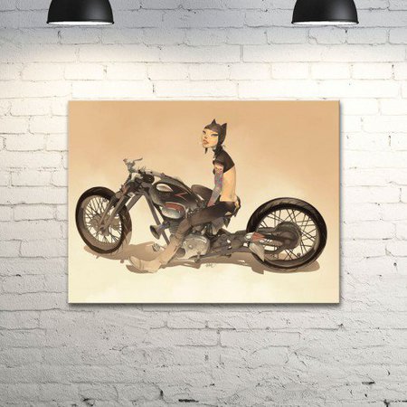 Настенный постер с рисунком Otto Schmidt "Cat Biker -1"