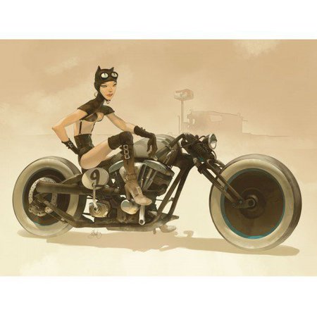Настенный постер с рисунком Otto Schmidt "Cat Biker -2"
