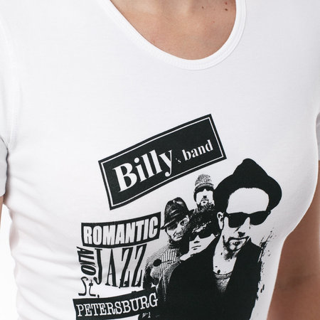 Женская футболка «Billy’s Band» Romantic Alco Jazz с группой