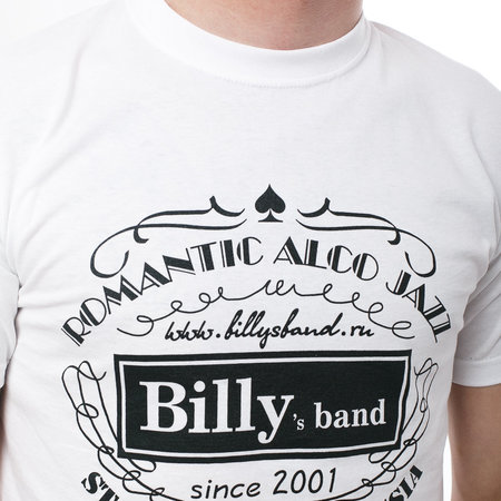 Мужская футболка «Billy’s Band» Romantic Alco Jazz (белая)
